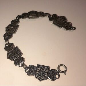 𝅺vtg Communes in France Castelnaudary Sete Narbonne Silver Tone Bracelet 6.8”